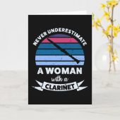 Vrouw met een Clarinet Funny Mam Gift Kaart (Gele Bloem)