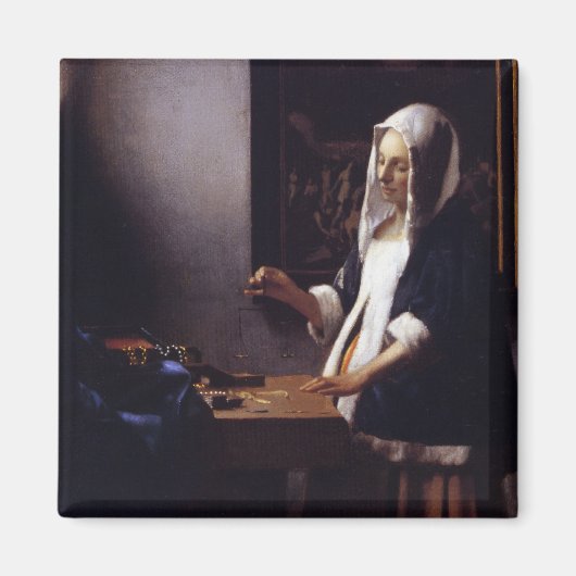 Vrouw met een evenwicht magneet (Voorkant)