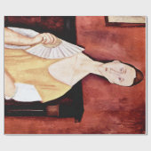 Vrouw met een Fan, Modigliani Cadeaupapier (Vlak)