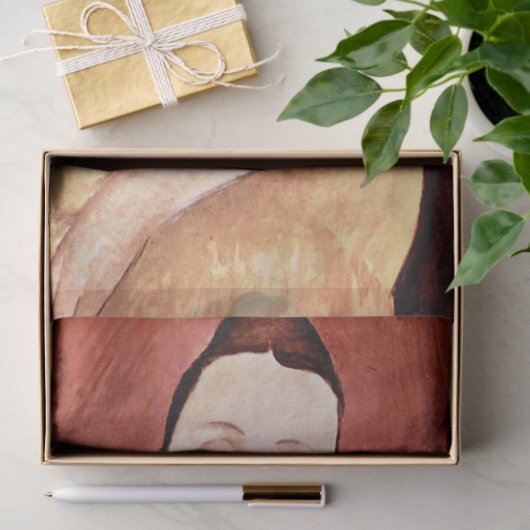 Vrouw met een Fan, Modigliani Tissuepapier (Geschenk)