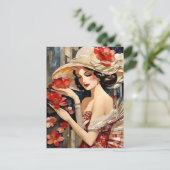 Vrouw met een Fancy Pet Briefkaart (Staand voorkant)