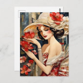 Vrouw met een Fancy Pet Briefkaart (Voorkant / Achterkant)