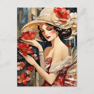 Vrouw met een Fancy Pet Briefkaart