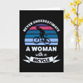 Vrouw met een fiets Funny Mam Gift Wife Kaart (Gele Bloem)