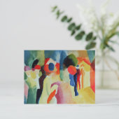 Vrouw met een gele jas, 1913 briefkaart (Staand voorkant)