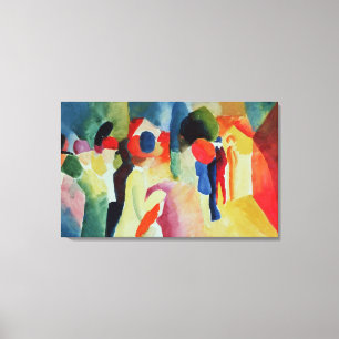 Vrouw met een gele jas, 1913 canvas afdruk