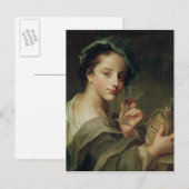 Vrouw met een glas wijn briefkaart (Voorkant / Achterkant)