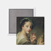 Vrouw met een glas wijn magneet (Voorkant / Achterkant)