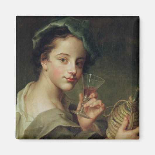 Vrouw met een glas wijn magneet (Voorkant)