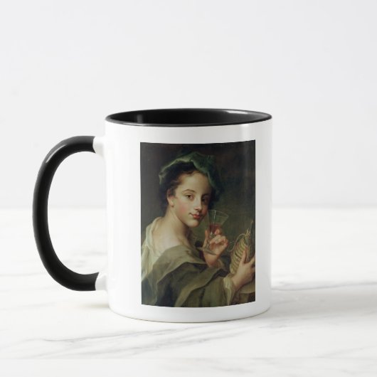 Vrouw met een glas wijn mok (Links)