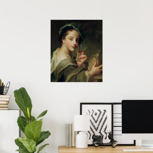 Vrouw met een glas wijn poster (Thuiskantoor)
