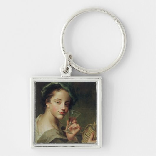 Vrouw met een glas wijn sleutelhanger (Voorkant)