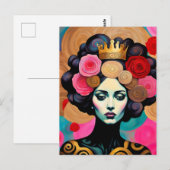 Vrouw met een gouden kroon briefkaart (Voorkant / Achterkant)