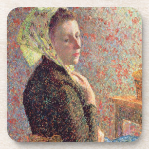 Vrouw met een groene hoofddoek, 1893 bier onderzetter