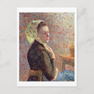 Vrouw met een groene hoofddoek, 1893 briefkaart