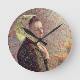 Vrouw met een groene hoofddoek, 1893 ronde klok