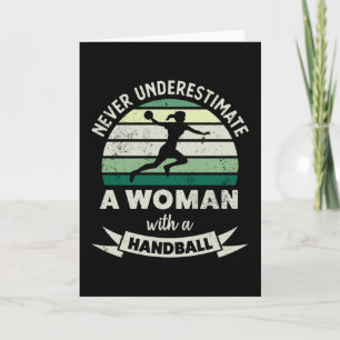 Vrouw met een handbal Funny Sports Gifts mam Kaart