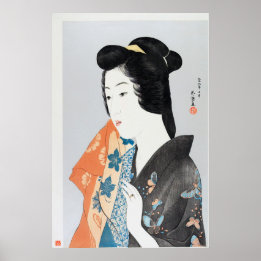 Vrouw met een handdoek by Goyō Hashiguchi (1920) Poster