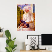 Vrouw met een hond van Mary Stevenson Cassatt Poster (Thuiskantoor)