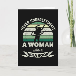 Vrouw met een Hula Hoop Grappige hooping Cadeaus M Kaart