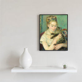 Vrouw met een kat, Auguste Renoir Fine Art Poster