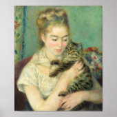 Vrouw met een kat, Auguste Renoir Fine Art Poster (Voorkant)