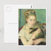 Vrouw met een Kat door Auguste Renoir Briefkaart (Voorkant / Achterkant)