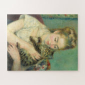 Vrouw met een Kat door Auguste Renoir Legpuzzel (Horizontaal)