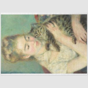 Vrouw met een Kat door Auguste Renoir Tissuepapier