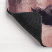 Vrouw met een kat (door Edouard Manet) Muismat (Hoek)