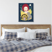 Vrouw met een kat. Oekraïense canvasprint met span Canvas Afdruk (Insitu (Slaapkamer))