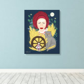 Vrouw met een kat. Oekraïense canvasprint met span Canvas Afdruk (Insitu (Houten vloer))
