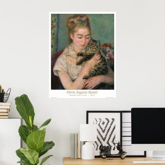 Vrouw met een kat poster (Thuiskantoor)