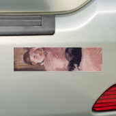 Vrouw met een kat (van Edouard Manet) Bumpersticker (Op auto)