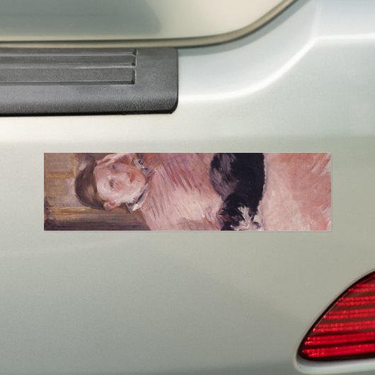 Vrouw met een kat (van Edouard Manet) Bumpersticker (Op auto)