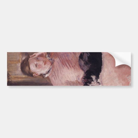 Vrouw met een kat (van Edouard Manet) Bumpersticker (Voorkant)