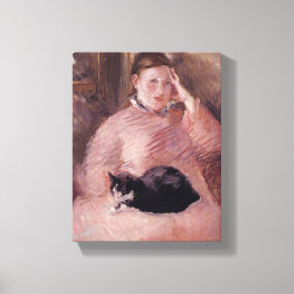 Vrouw met een kat (van Edouard Manet) Canvas Afdruk
