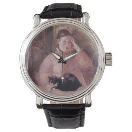 Vrouw met een kat (van Edouard Manet) Horloge
