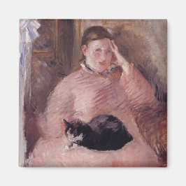 Vrouw met een kat (van Edouard Manet) Magneet