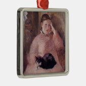 Vrouw met een kat (van Edouard Manet) Metalen Ornament (Rechts)