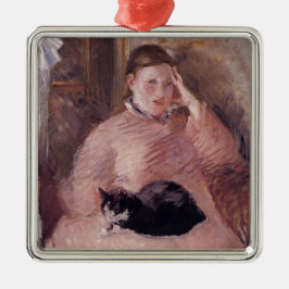 Vrouw met een kat (van Edouard Manet) Metalen Ornament