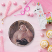 Vrouw met een kat (van Edouard Manet) Papieren Bordje (Feest)