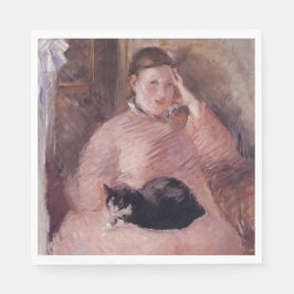 Vrouw met een kat (van Edouard Manet) Servet
