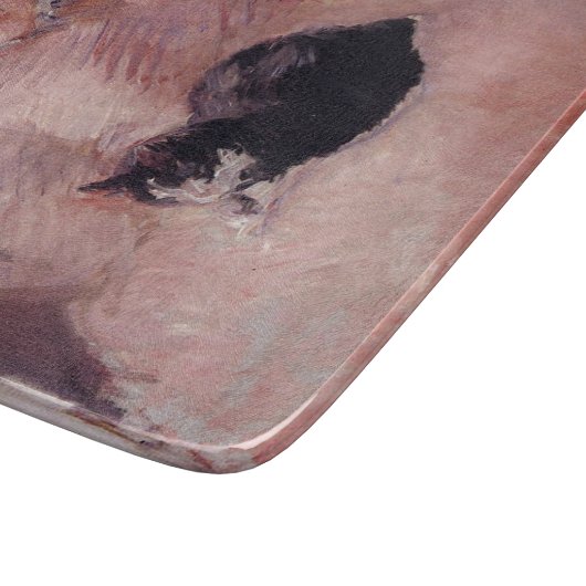 Vrouw met een kat (van Edouard Manet) Snijplank (Hoek)
