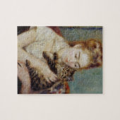 Vrouw met een Kat van Pierre-Auguste Renoir Legpuzzel (Horizontaal)