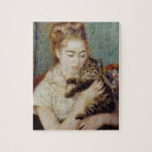 Vrouw met een Kat van Pierre-Auguste Renoir Legpuzzel (Verticaal)