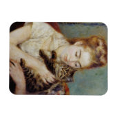 Vrouw met een kat van Pierre-Auguste Renoir Magneet (Horizontaal)