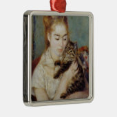 Vrouw met een Kat van Pierre-Auguste Renoir Metalen Ornament (Rechts)