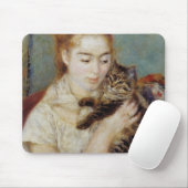 Vrouw met een Kat van Pierre-Auguste Renoir Muismat (Met muis)