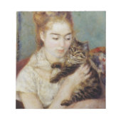 Vrouw met een kat van Pierre-Auguste Renoir Notitieblok (Voorkant)